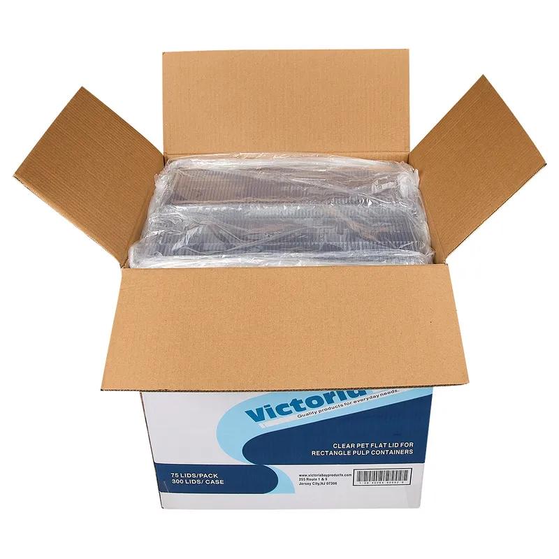 Victoria Bay Lid Flat 6X9 IN PET Clear Rectangle For Fiber Container 100 Count/Pack 3 Packs/Case 300 Count/Case