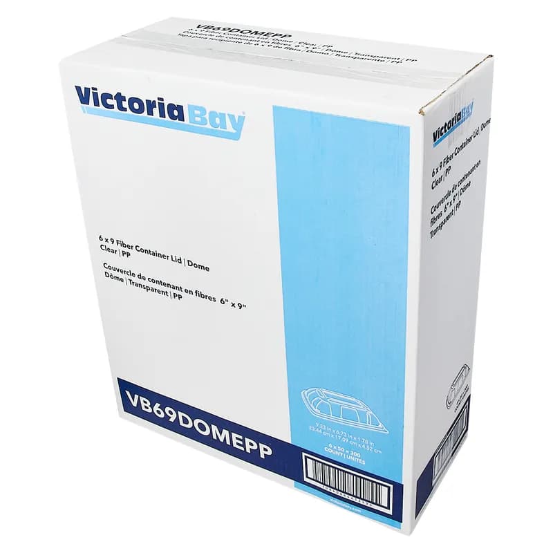 Victoria Bay Lid 6X9 IN PP Clear Rectangle For Fiber Container 50 Count/Pack 6 Packs/Case 300 Count/Case