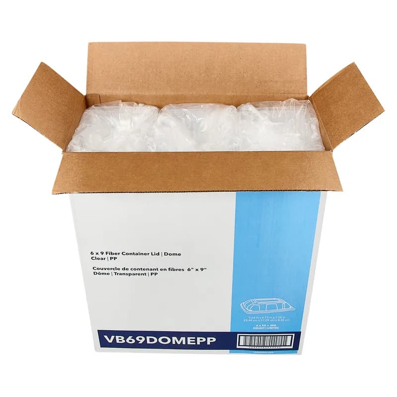 Victoria Bay Lid 6X9 IN PP Clear Rectangle For Fiber Container 50 Count/Pack 6 Packs/Case 300 Count/Case