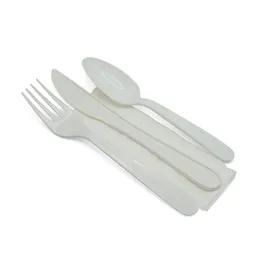 Victoria Bay 4PC Cutlery Kit PP White Heavy Duty With Napkin,Fork,Knife,Teaspoon 250/Case