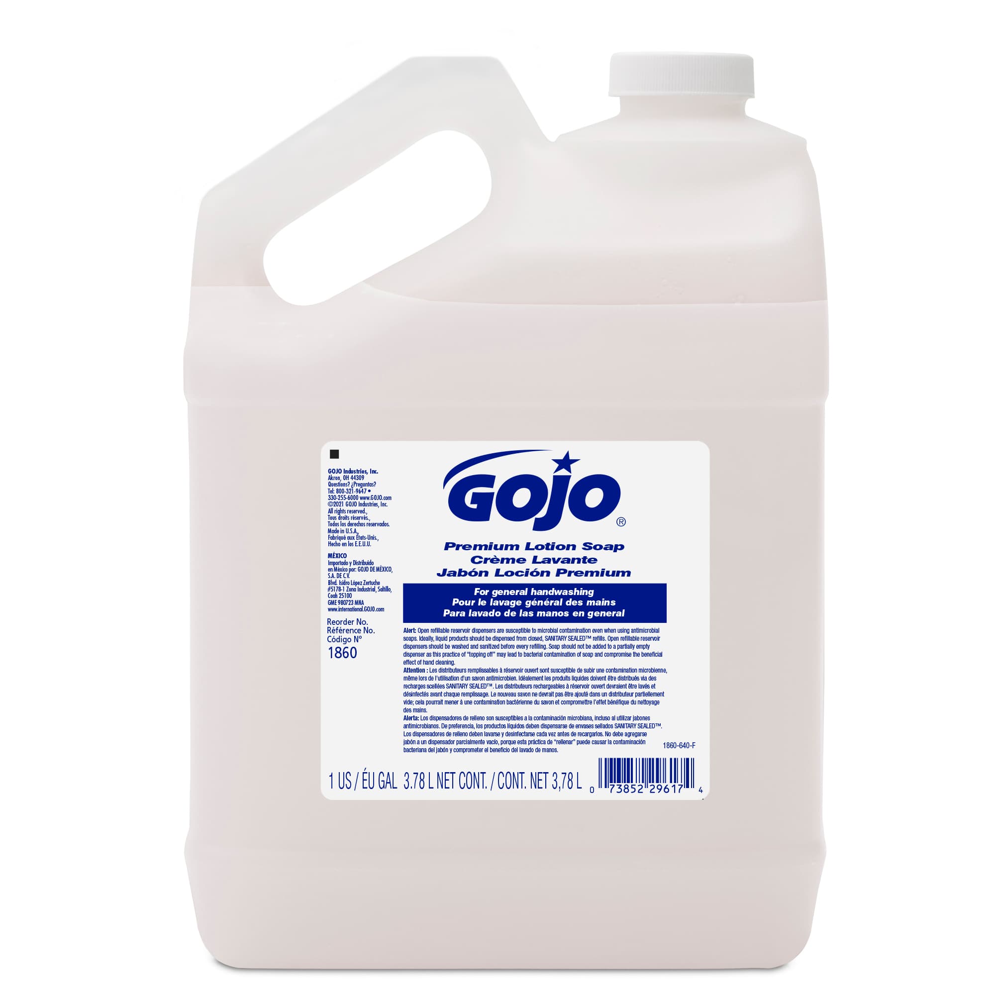GOJO® Hand Soap Ready-to-Use (RTU) 1 GAL 7.07X4.74X10.01 IN Clear Pour Bottle 4/Case