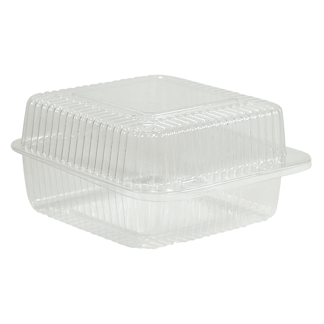 Bakery Hinged Container With Dome Lid OPS Clear Square Deep 500/Case