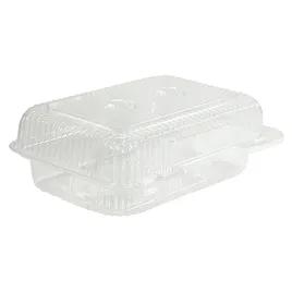 Cupcake Hinged Container With Dome Lid 9.375X6.75X2.875 IN 6 Compartment OPS Clear Rectangle 350/Case