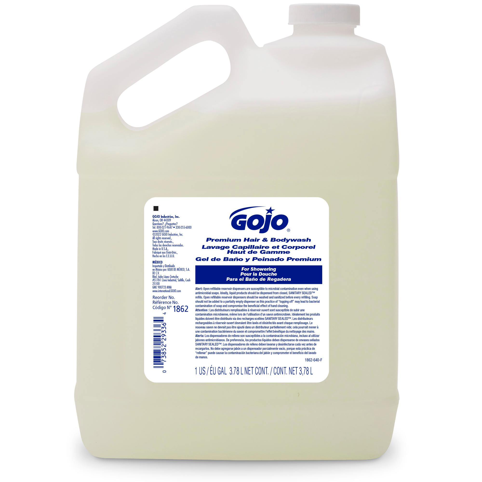 GOJO® Hair & Body Wash Liquid 1 GAL 7.07X4.74X10.01 IN Waterfall Dye Free 4/Case