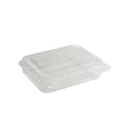 Bakery Hinged Container With Flat Lid OPS Clear Rectangle Deep 350/Case