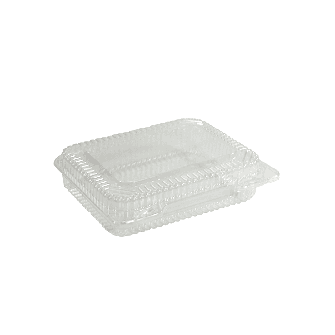 Bakery Hinged Container With Flat Lid OPS Clear Rectangle Deep 350/Case