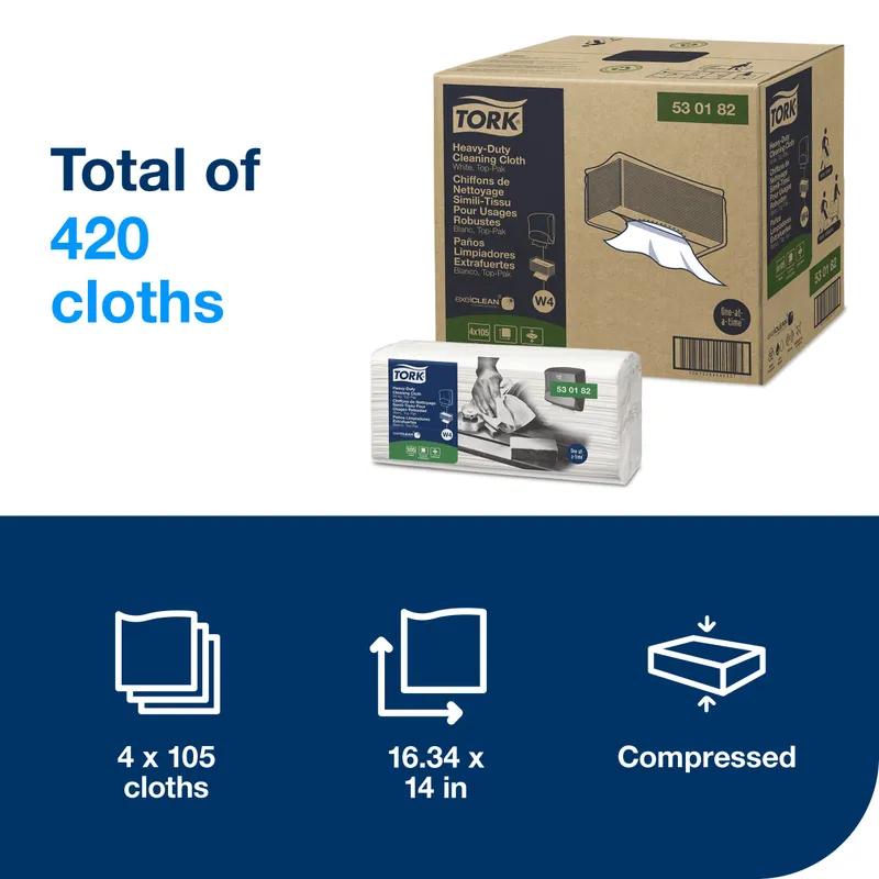 Tork All Purpose Cleaning Wipe 6.417X5.512 IN 1.693X5.512 IN White Embossed Refill 420/Case