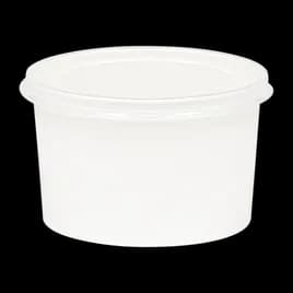 Soup Food Container Base & Lid Combo With Polypropylene (PP) Lid 16 OZ SBS Paperboard White Clear Squat 216/Case