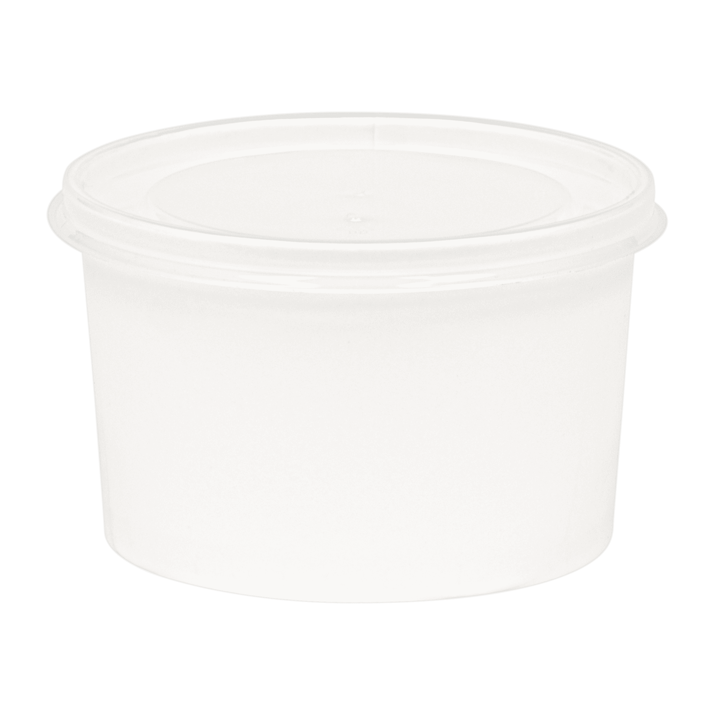 Soup Food Container Base & Lid Combo With Polypropylene (PP) Lid 16 OZ SBS Paperboard White Clear Squat 216/Case