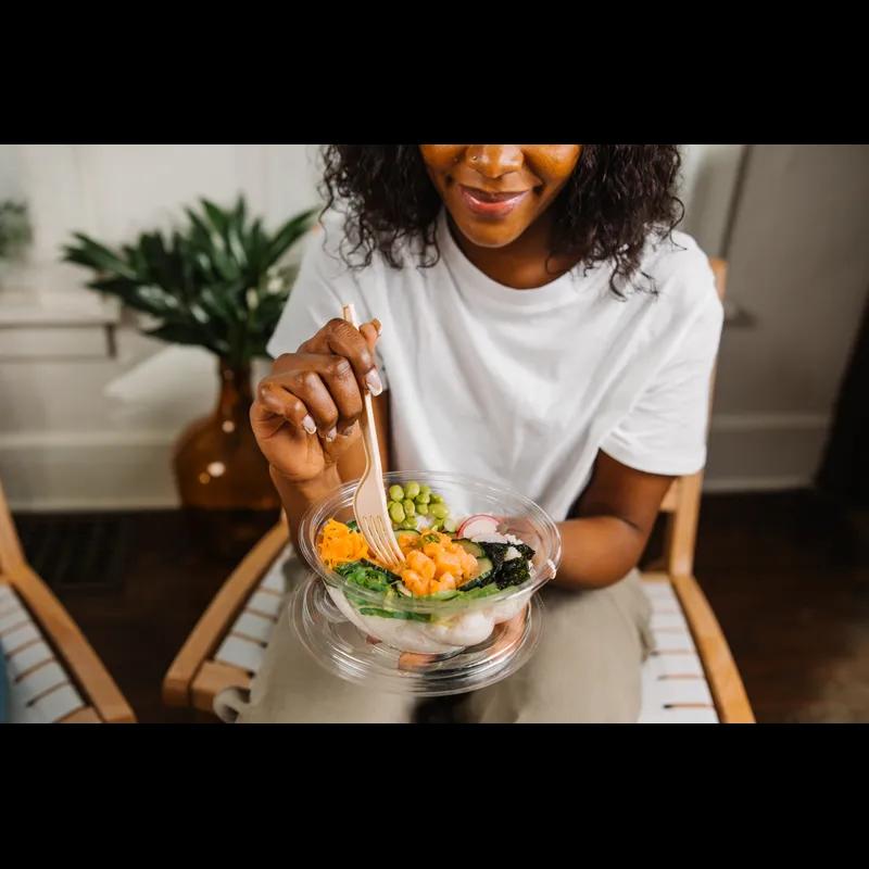Bowl & Lid Combo With Dome Lid 24 OZ RPET Clear Swirl Design 300/Case