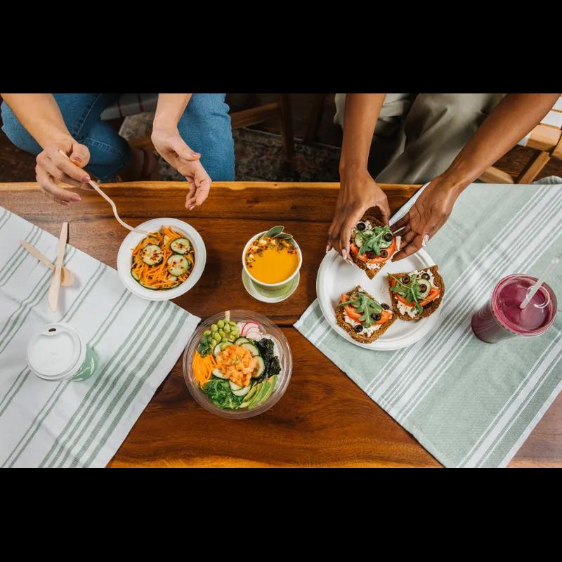 Bowl & Lid Combo With Dome Lid 24 OZ RPET Clear Swirl Design 300/Case