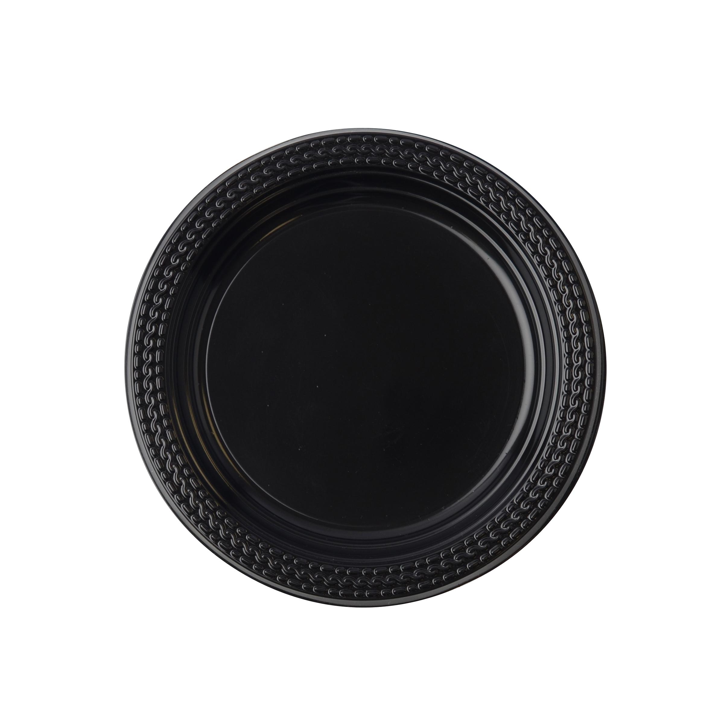 Plate 7 IN PP Black Round 800/Case