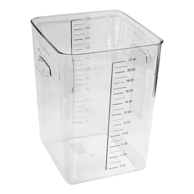 Food Storage Container 22 QT Clear Square PC 1/Each