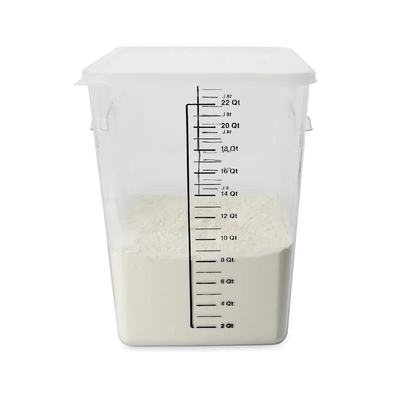 Food Storage Container 22 QT Clear Square PC 1/Each