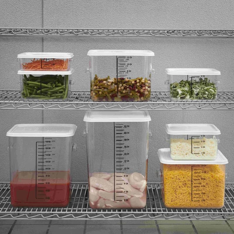 Lid Food Storage Container 12-22 QT White Square LDPE Food Safe 1/Each