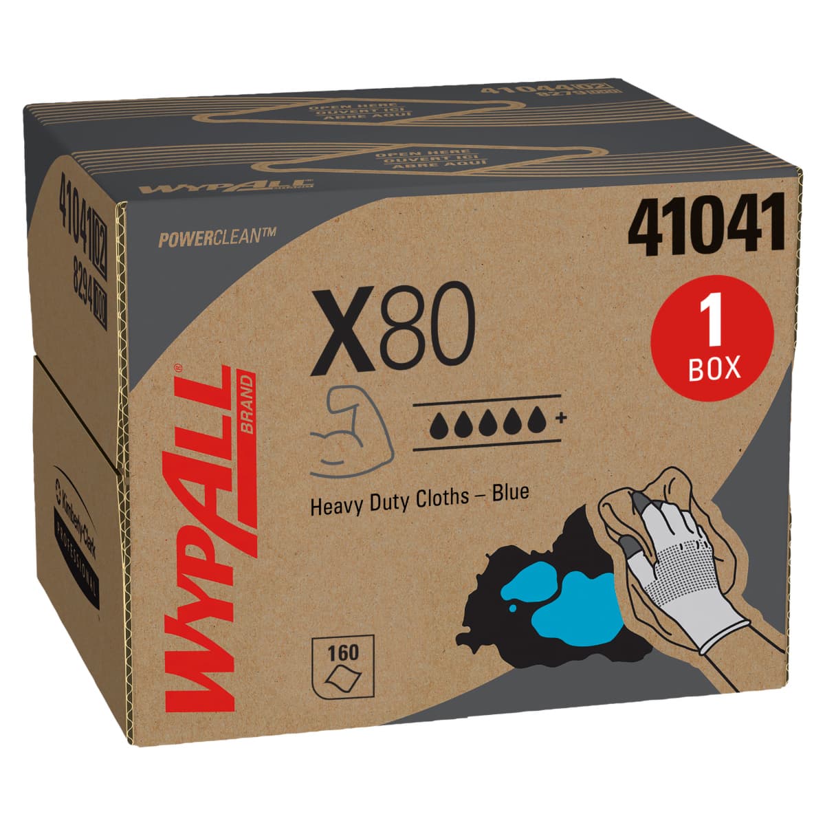 WypAll® PowerClean™ X80 Cleaning Cloth 11.1X16.8 IN Blue Heavy Duty 160/Case