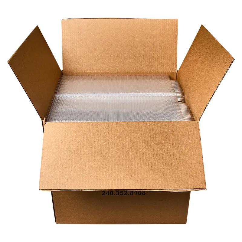 Muffin Hinged Container With Dome Lid 8X8.75X3.25 IN 4 Compartment OPS Clear Square 250/Case