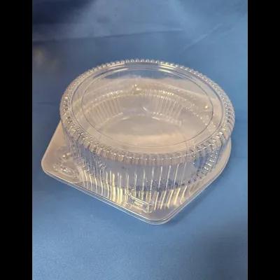 Pie Hinged Container With Dome Lid 9 IN OPS Clear Round Deep 100/Case