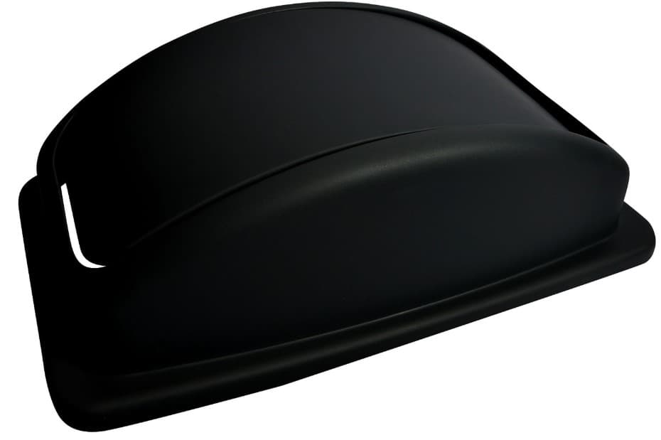 Lid 23 GAL Black Rectangle Plastic Swing Top 1/Each