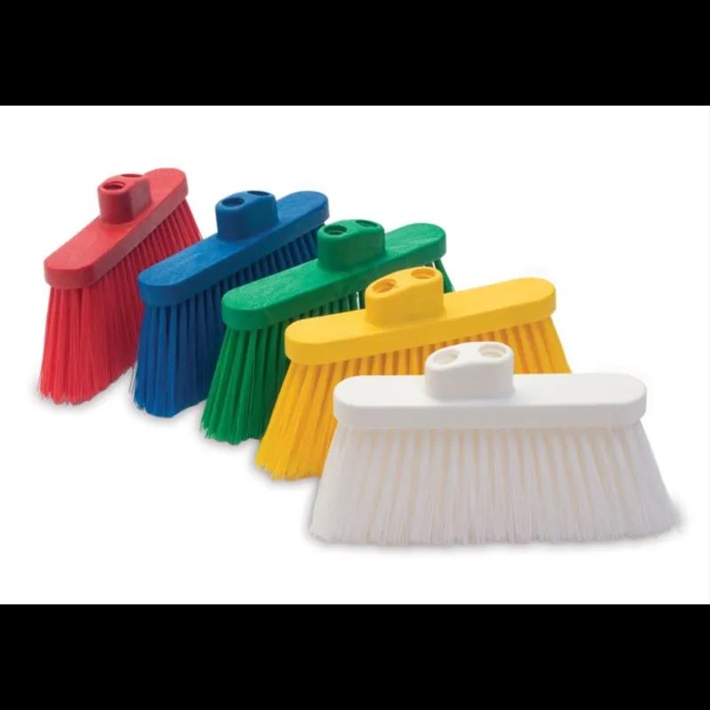 Broom Head 9X4 IN Yellow Polybutylene Terephthalate (PBT) Plastic Angled 2 Threaded Handle Holes 6/Case
