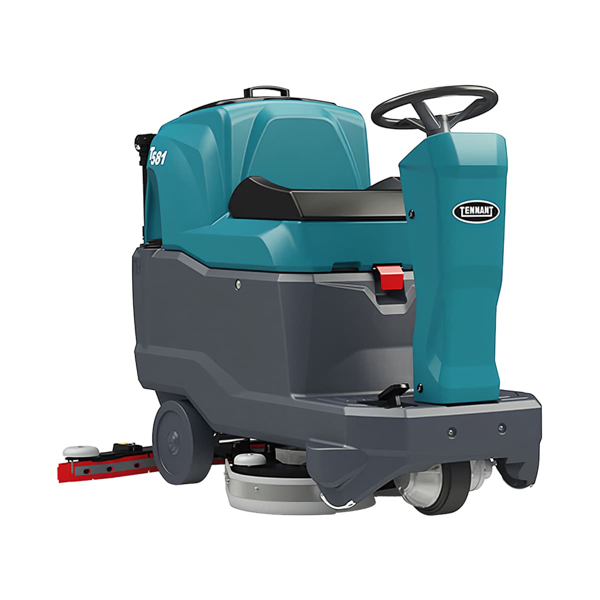 Tennant T581 Commercial Use Floor Scrubber 20IN Teal With 20IN Head On-Board Charger Pad Ride-On 150Ah 1/Each