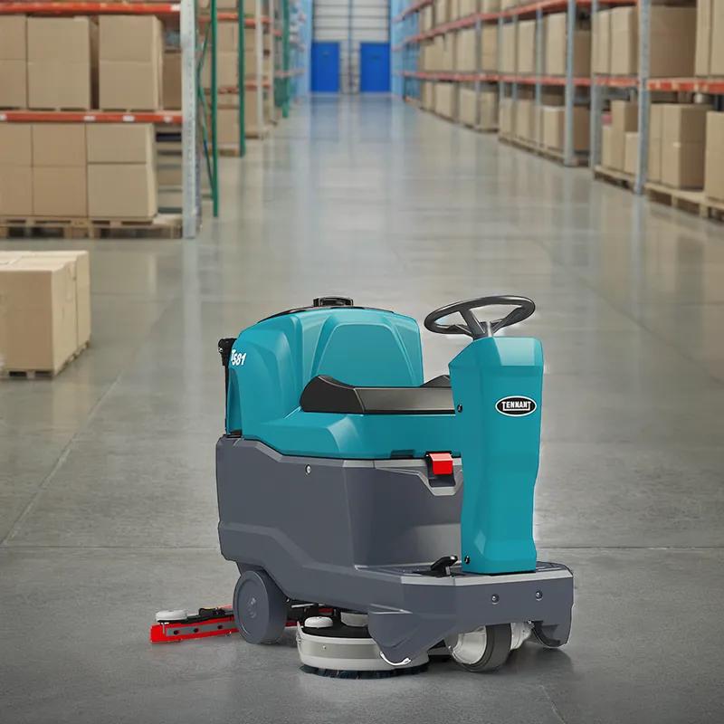 Tennant T581 Commercial Use Floor Scrubber 20IN Teal With 20IN Head On-Board Charger Pad Ride-On 150Ah 1/Each