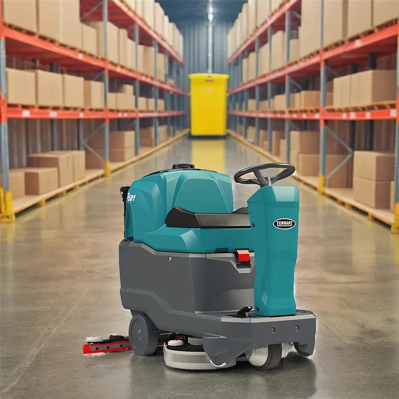 Tennant T581 Commercial Use Floor Scrubber 20IN Teal With 20IN Head On-Board Charger Pad Ride-On 150Ah 1/Each