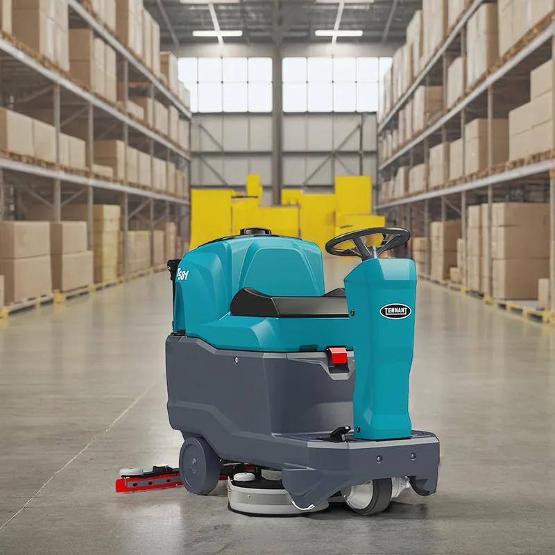 Tennant T581 Commercial Use Floor Scrubber 20IN Teal With 20IN Head On-Board Charger Pad Ride-On 150Ah 1/Each