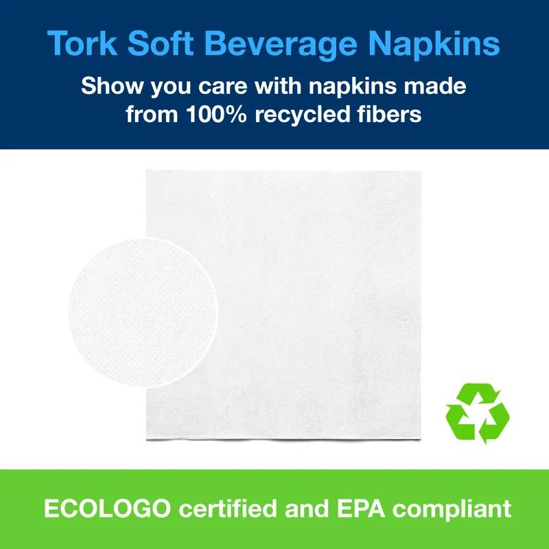 Beverage Napkins 9.25X9.25 IN 4.625X4.625 IN White Paper 2PLY 1/4 Fold Refill Embossed 150 Count/Pack 40 Packs/Case