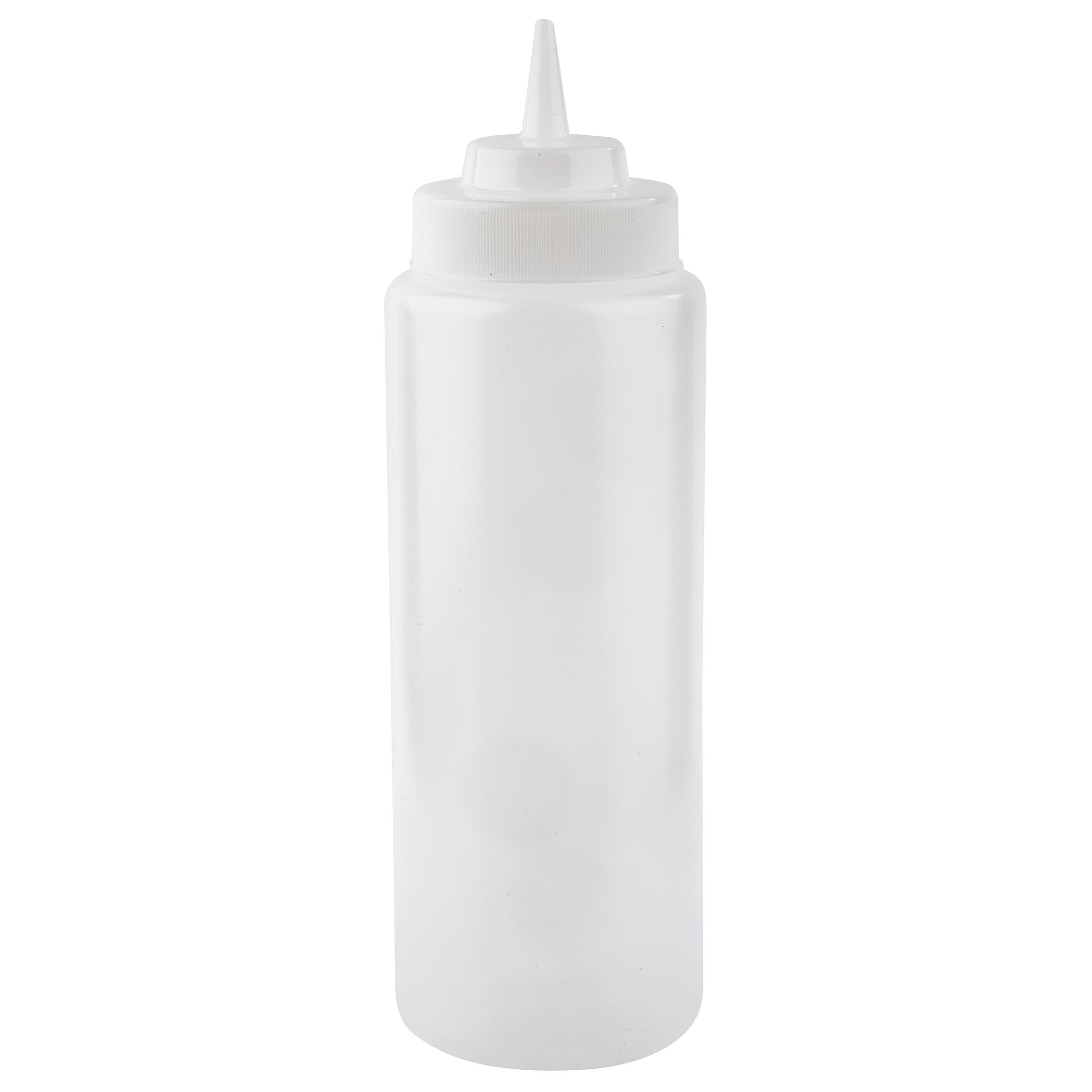 Bottle 32 OZ 3.25X10 IN LDPE Clear Round Wide Mouth Dishwasher Safe 1/Each