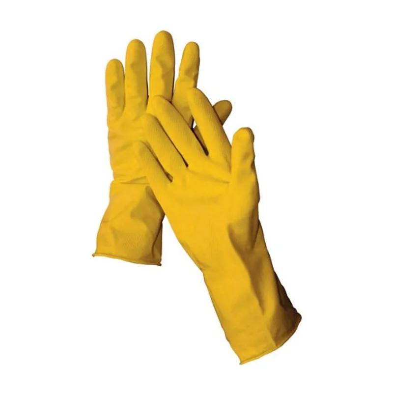 ProWorks® Gloves Medium (MED) Yellow 16MIL Rubber Latex Flock Lined 1/Pair