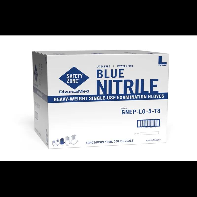 Safety Zone® Gloves XL Blue 5.5MIL Nitrile Powder-Free 500/Case