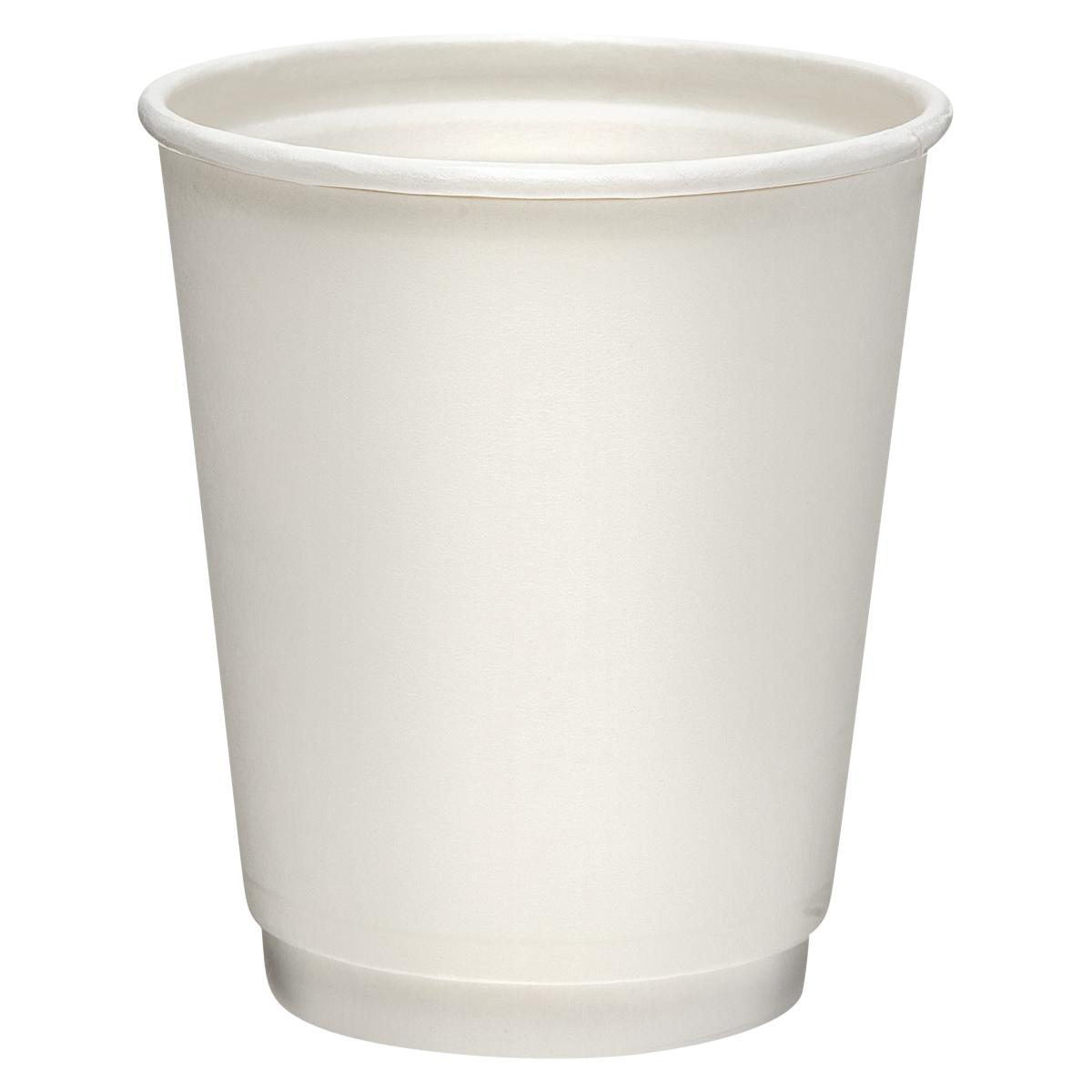 Hot Cup 8 OZ Double Wall Poly-Coated Paper White Round 728/Case