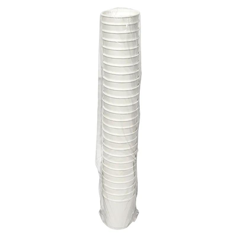 Hot Cup 8 OZ Double Wall Poly-Coated Paper White Round 728/Case