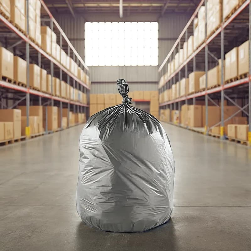 Municipal Can Liner 38X58 IN Black Plastic 10 Count/Pack 5 Packs/Case 50 Count/Case