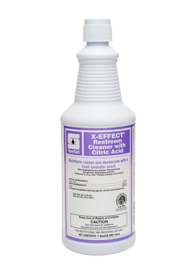 X-EFFECT® Restroom Cleaner with Citric Acid Lavender 1 QT Acidic RTU 12/Case