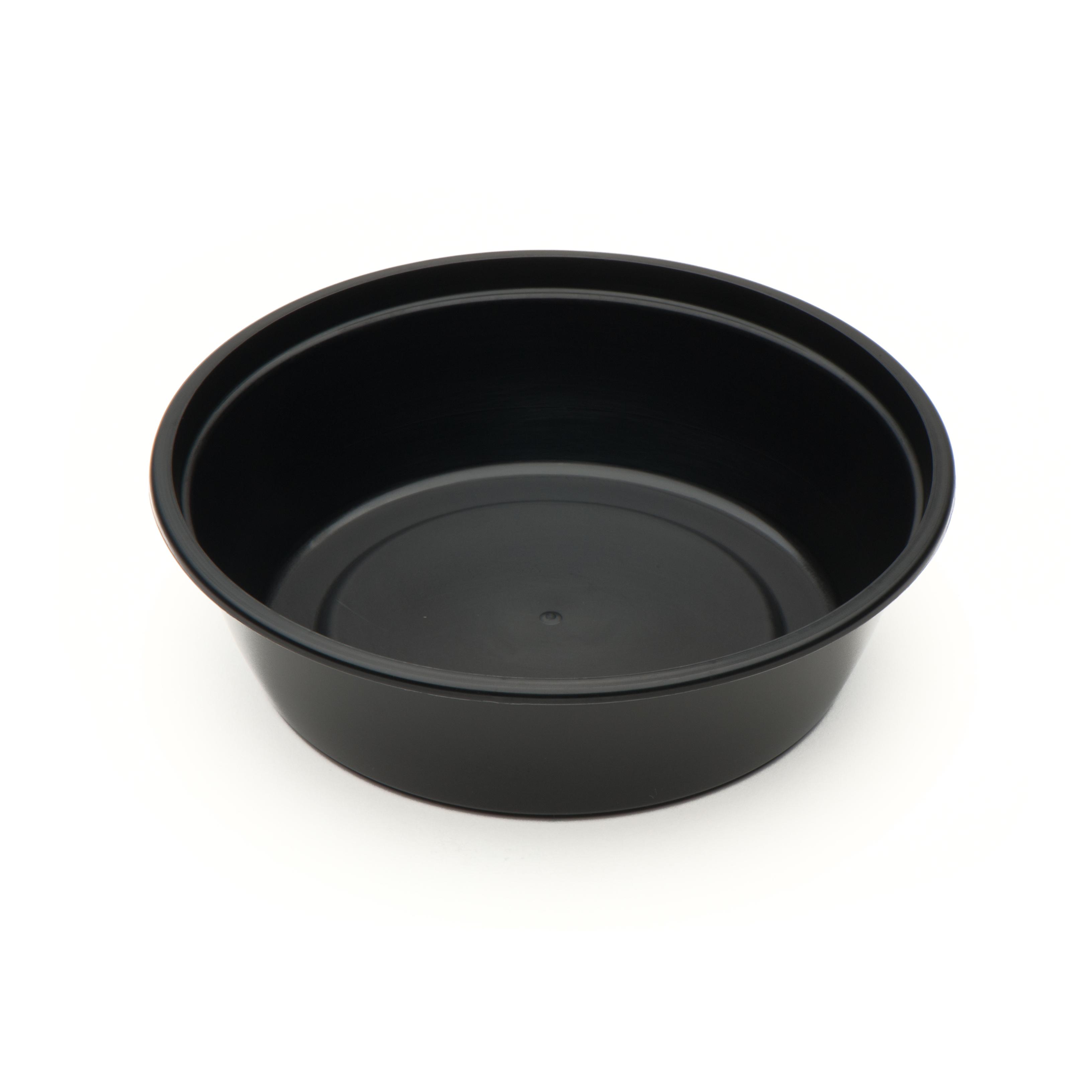 Take-Out Container Base 23 OZ Plastic Black Round 300/Case