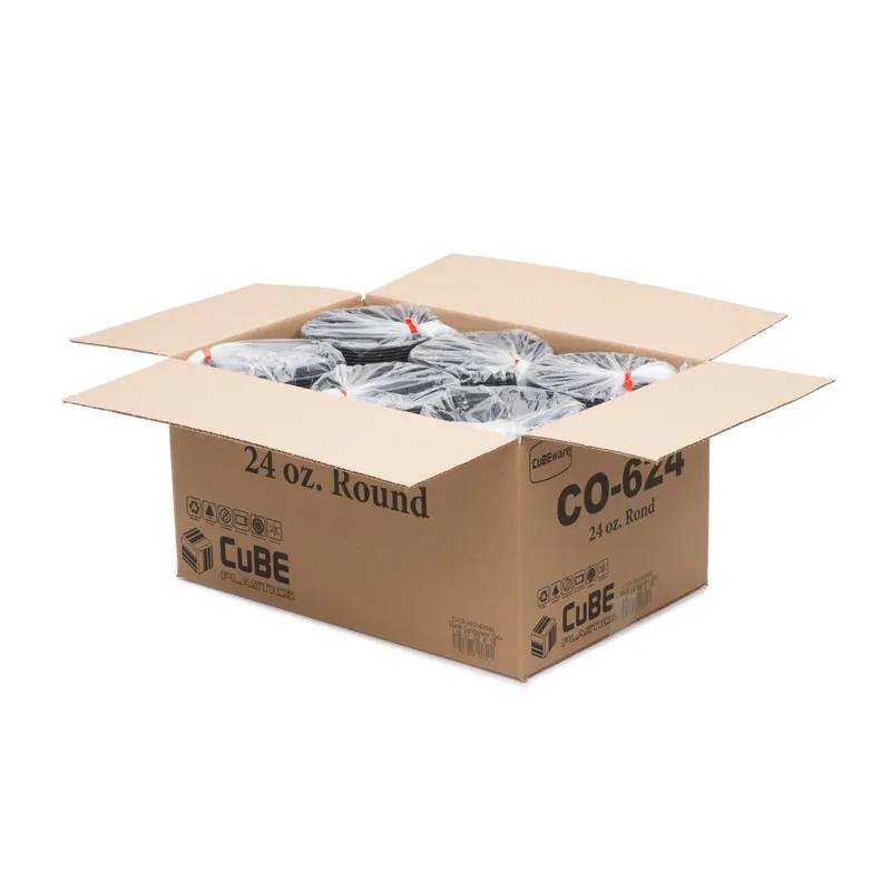 Take-Out Container Base 23 OZ Plastic Black Round 300/Case
