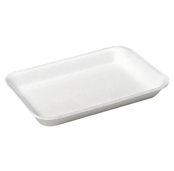 TR02P Meat Tray 8.25X5.75X0.875 IN Polystyrene Foam White Rectangle Heavy 400/Bundle