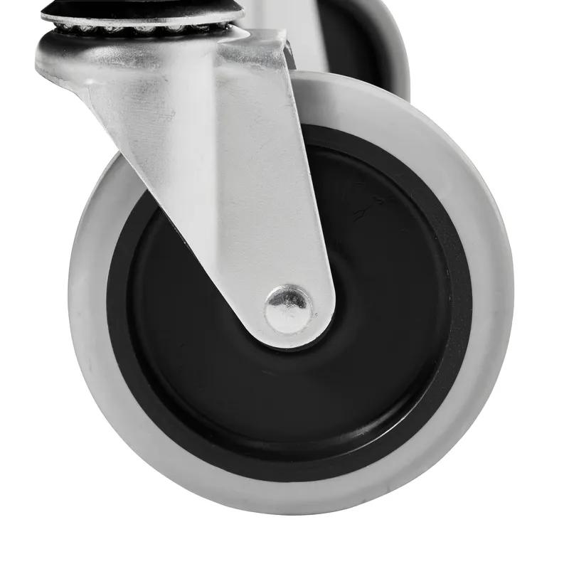 Xtra Utility Cart 40.6X20X51 IN 300 LB Black Gray Resin Open Sides 4-Shelf 4 IN TPR Caster 1/Each