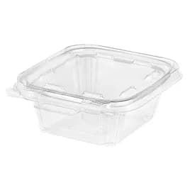 Safe-T-Fresh® Deli Container Hinged With Flat Lid 12 OZ RPET Clear Rectangle Smooth Wall Leak Resistant 240/Case