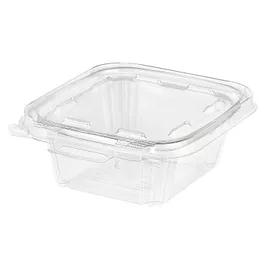 Safe-T-Fresh® Deli Container Hinged With Flat Lid 12 OZ RPET Clear Rectangle Smooth Wall Leak Resistant 240/Case