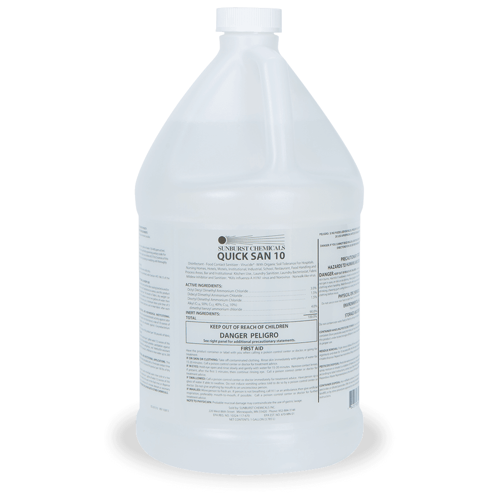 Quick San 10 Disinfectant & Sanitizer 1 GAL 2/Case