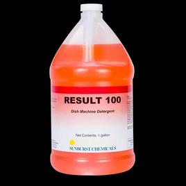 Result 100 Dishmachine Detergent 1 GAL Liquid Low Temperature High Temperature 4/Case