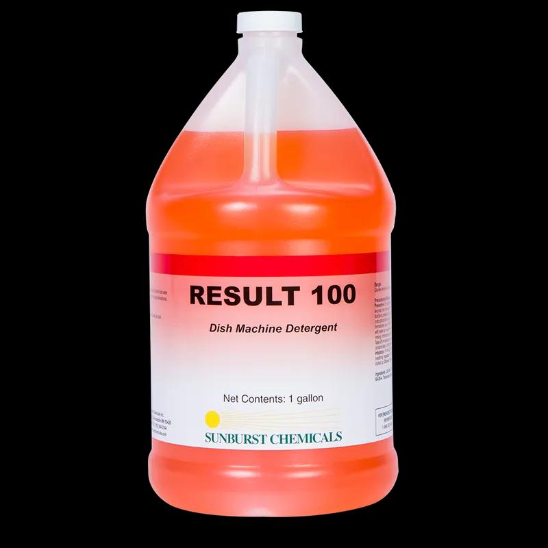 Result 100 Dishmachine Detergent 1 GAL Liquid Low Temperature High Temperature 4/Case
