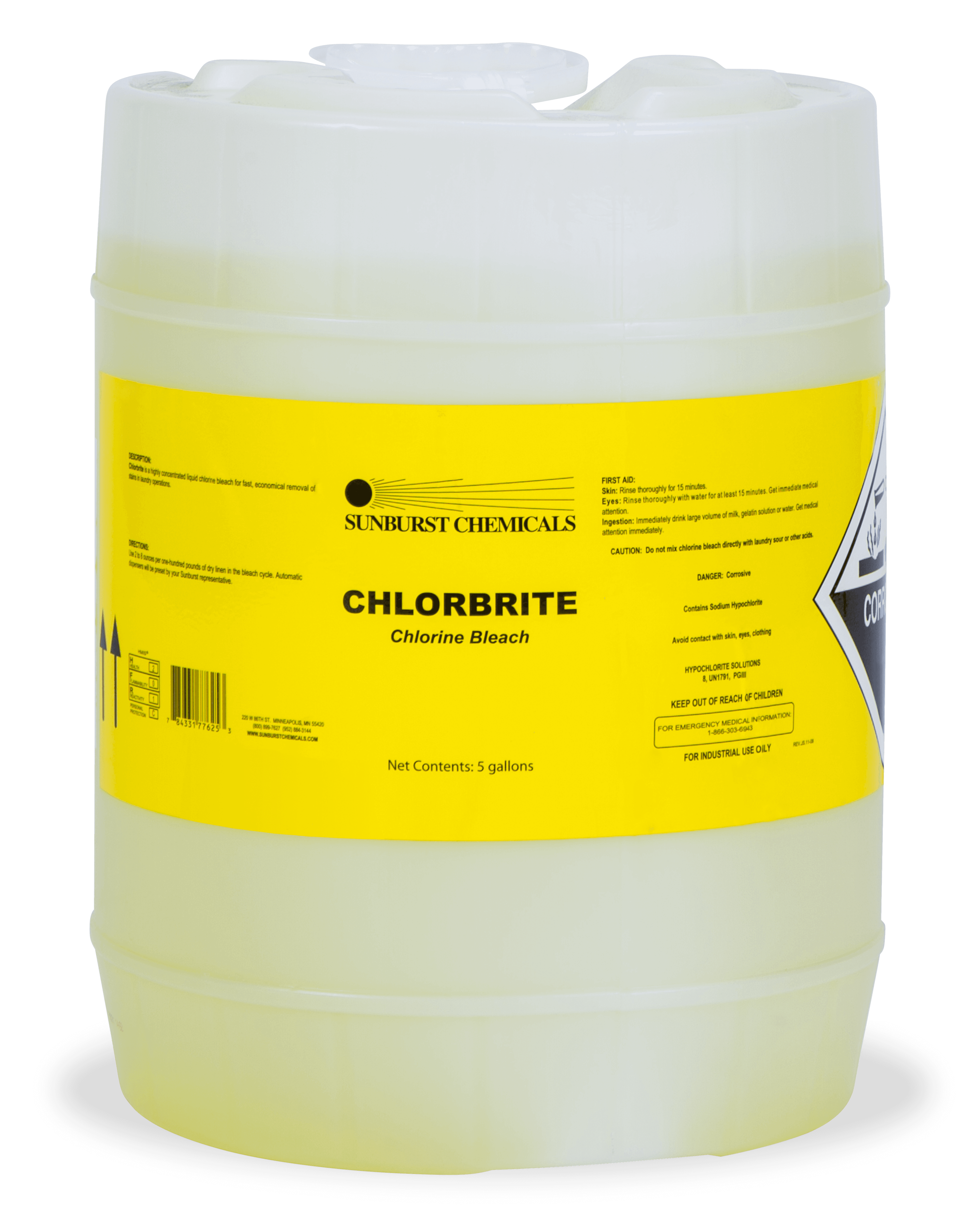Sunburst Bleach 5 GAL Heavy Duty Concentrate Chlorinated 1/Pail