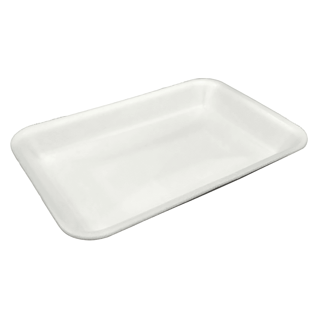 17S Meat Tray 1 Compartment Polystyrene Foam White 1000/Case