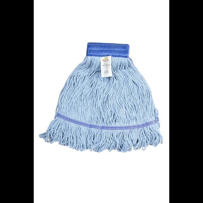 Mop Head Medium (MED) Blue Cotton 4PLY Loop End Launderable 12/Case