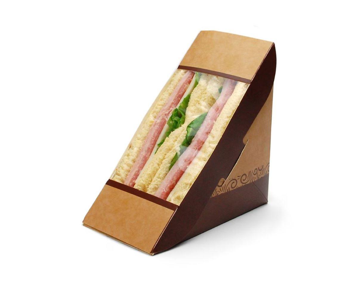 Sandwich Wedge 6.85X2.85 IN Paper Kraft #Readyfresh FDA Compliant With Window 500/Case