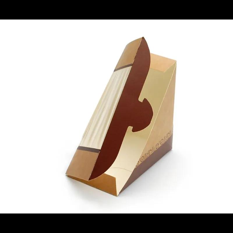 Sandwich Wedge 6.85X2.85 IN Paper Kraft #Readyfresh FDA Compliant With Window 500/Case